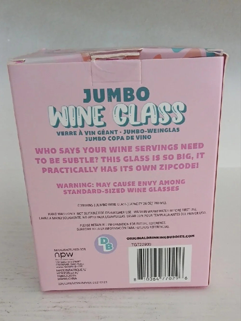 Jumbo Pink Wine Glass